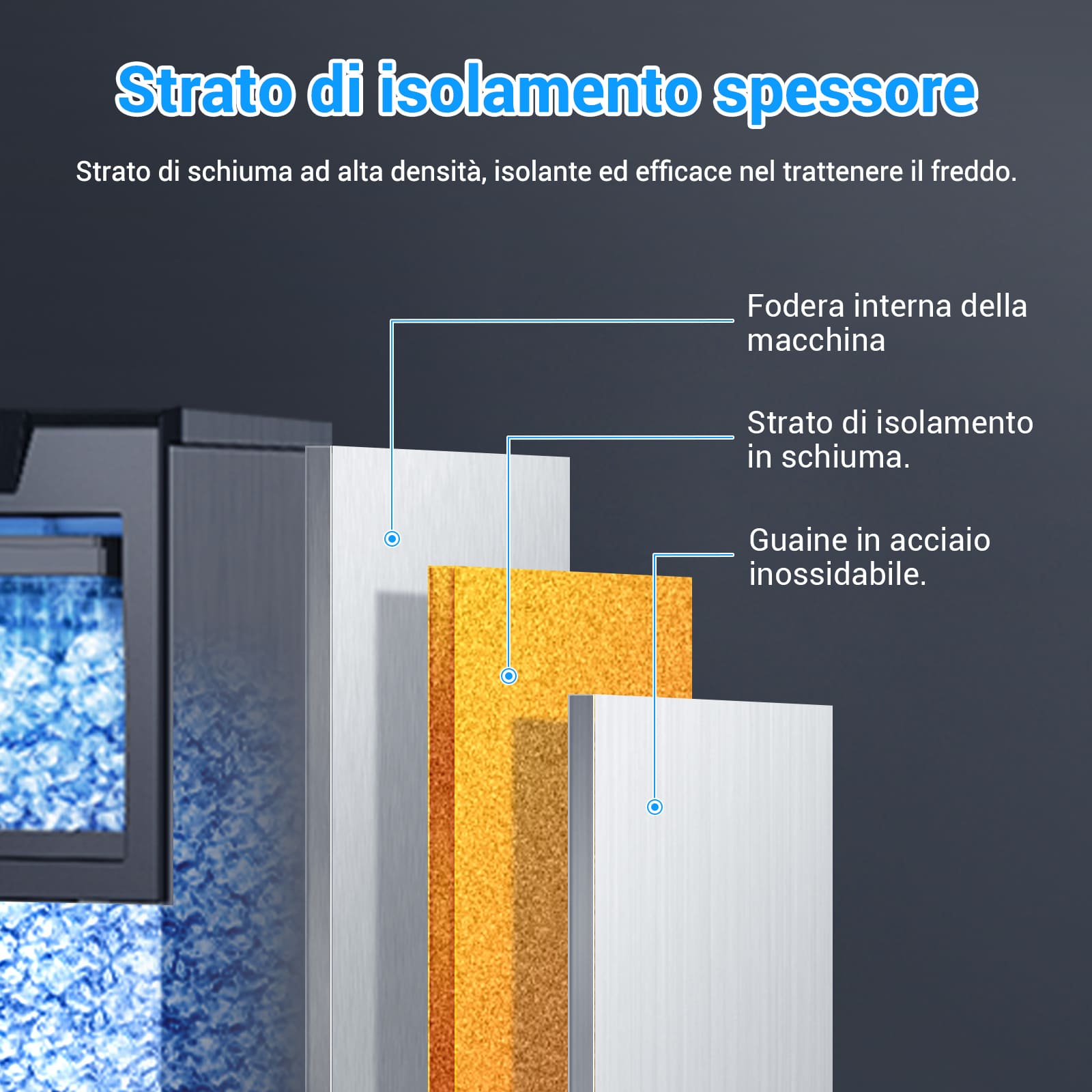 Leevot CIM-780F Fabbricatore di Ghiaccio da Sottobanco - Grado Commerciale, Raffreddato ad Aria, Perfetto per Bar, Uffici e Caffetterie