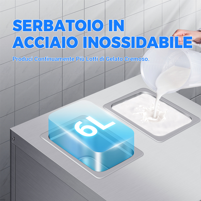 Leevot Macchina per Gelato Soft Serve da Banco con 2 Tramogge e 3 Dispenser per Ristoranti e Snack Bar