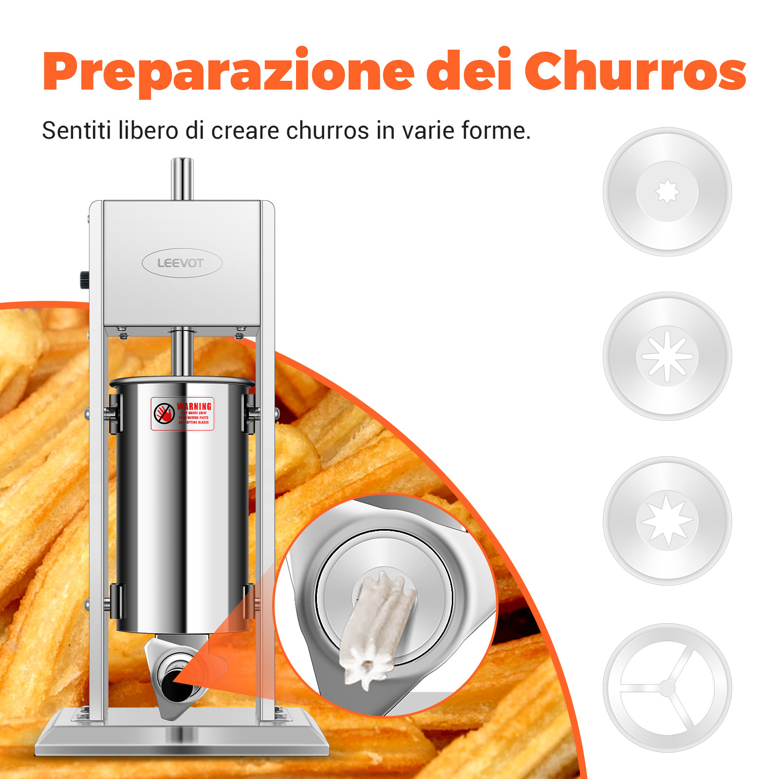 Leevot Macchina Elettrica per Salsicce, 15L, 9 Velocità, Verticale, Acciaio Inossidabile, 4 Tubetti, Uso Domestico e Professionale