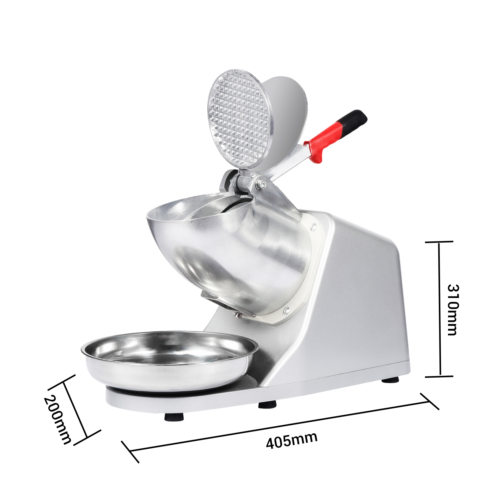 LEEVOT Macchina per Coni di Neve ad Alta Capacità - Tritaghiaccio 85 kg/h con Motore 2200 RPM, Sicurezza Avanzata e Design Robusto in Acciaio Inossidabile