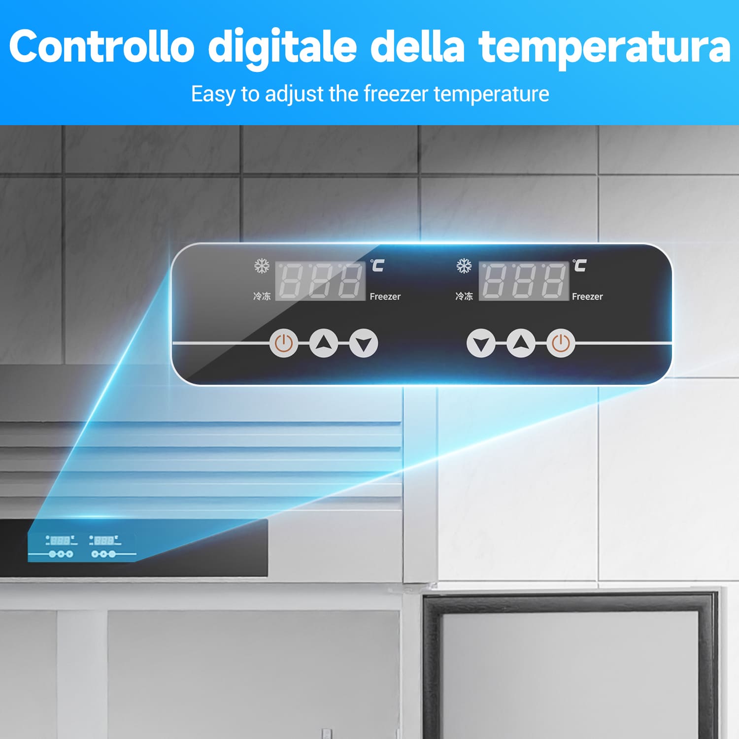 900L Congelatore Commerciale a Porta Solida Reach-In, Refrigeratore Verticale da 300W, Armadio Refrigerato in Acciaio Inossidabile da 220V per la Conservazione di Cibi Surgelati.
